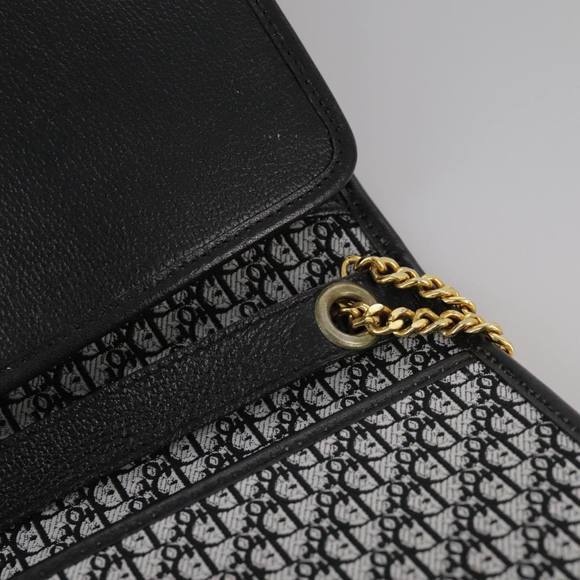 Christian Dior Chain Shoulder Bag Leather Black Gold Auth 109077 - Picture 11 of 16